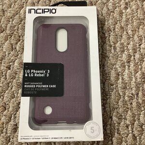INCIPIO Purple Black Ruby Rugged Polymer Case for LG Phoenix 3 & LG Rebel 3. New